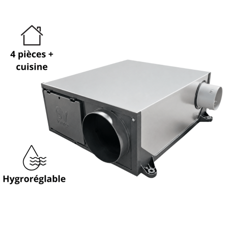 VMC simple flux hygroréglable HYGRO PLATT 160 extra-plate AXELAIR