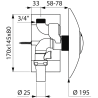 Robinet temporisé 3/4" encastré TEMPOFLUX 2 avec boitier d'encastrement Delabie