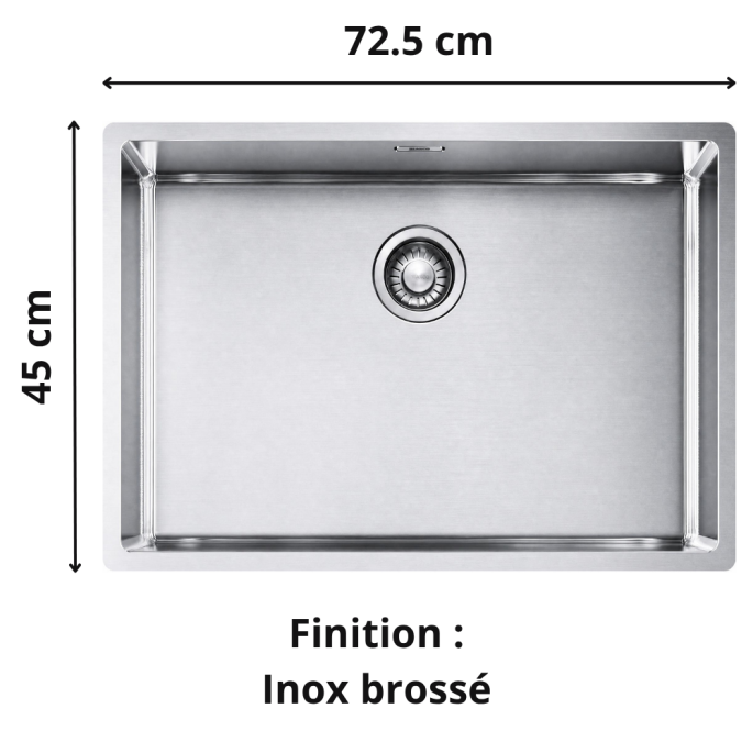 Évier sous plan 1 bac 80 cm Box BXX 110-68 XL Franke