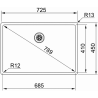 Évier sous plan 1 bac 80 cm Box BXX 110-68 XL Franke
