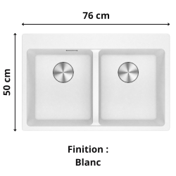 Évier 2 bacs 80 cm Maris MRG 620-34-34 Franke Évier 2 bacs 80 cm Maris MRG 620-34-34 Franke