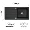 Évier 1 bac + égouttoir 100 cm Architectura 60 Villeroy & Boch