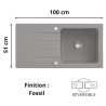 Évier 1 bac + égouttoir 100 cm Architectura 60 Villeroy & Boch