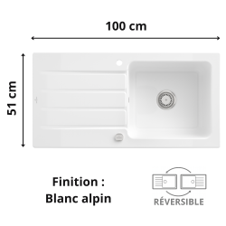 Évier 1 bac + égouttoir 100 cm Architectura 60 Villeroy & Boch