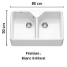 Évier timbre 2 bacs 80 cm Belfast BAK720 Franke