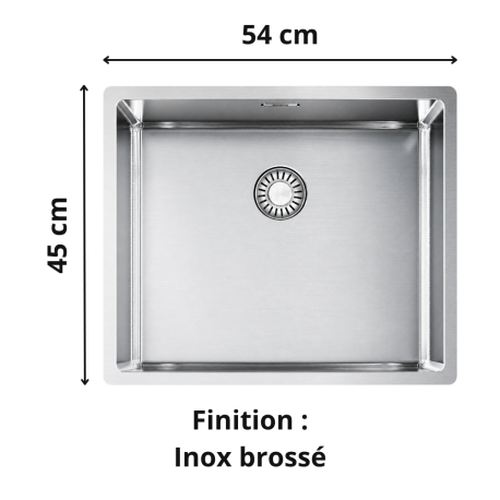 Évier sous plan 1 bac 55 cm Box BXX 110-50 Franke