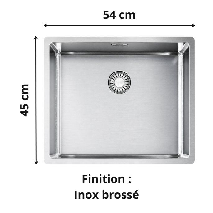 Évier sous plan 1 bac 55 cm Box BXX 110-50 Franke