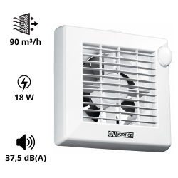 Extracteur PUNTO 90 m3/h Universel de faible profondeur moteur AXELAIR Extracteur PUNTO 90 m3/h Universel de faible profondeur moteur AXELAIR