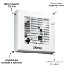 Extracteur PUNTO 175 m3/h Universel de faible profondeur moteur AXELAIR