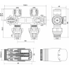 Kit universel raccordement radiateur blanc 50 mm avec vanne thermostatique et raccords Fluidheat