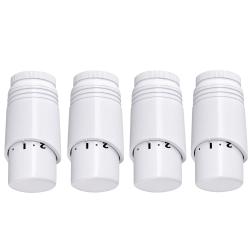 Lot de 4 têtes thermostatiques design blanches M30x1,5 Fluidheat