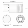Tête thermostatique design blanche M30x1,5 Fluidheat