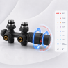 Kit universel raccordement radiateur Anthracite 50 mm avec vanne thermostatique et raccords Fluidheat