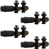 Lot de 4 Kit universel raccordement radiateur Anthracite 50 mm avec vanne thermostatique et raccords Fluidheat