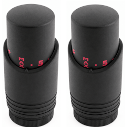 Lot de 2 têtes thermostatiques design noires M30x1,5 Fluidheat