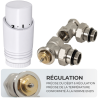 Kit départ et coude retour avec tête thermostatique design blanche M30x1.5 Fluidheat