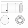 Kit départ et coude retour avec tête thermostatique design blanche M30x1.5 Fluidheat