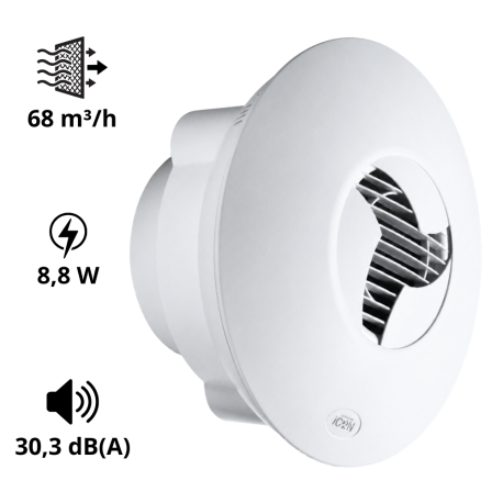 Extracteur d'air Icon 15 hygrostat 70 m3/H Panol