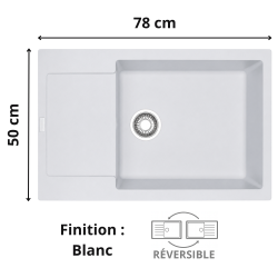 Évier 1 cuve + égouttoir 80 cm Maris MRG 611-XLC Franke