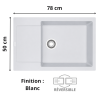 Évier 1 cuve + égouttoir 80 cm Maris MRG 611-XLC Franke
