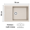 Évier 1 cuve + égouttoir 80 cm Maris MRG 611-XLC Franke