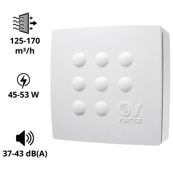 Extracteur QUADRO 60 / 85 m3/h Centrifuge à fort débit AXELAIR