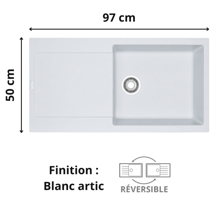 Évier 1 bac + égouttoir 100 cm Maris MRG 611-XL Franke