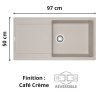 Évier 1 bac + égouttoir 100 cm Maris MRG 611-XL Franke