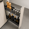Pack cuisine d'angle – meubles bas et hauts+ Plan de travail + Crédence + Accessoires - Beige clair & Bois
