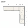 Pack cuisine d'angle – meubles bas et hauts+ Plan de travail + Crédence + Accessoires - Beige clair & Bois