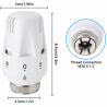 Lot de 4 Têtes thermostatique blanche TH1 M30 1.5 FluidHeat