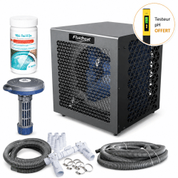 Pack Pompe à chaleur piscine 6 kW full inverter Mini 6 Fluidheat+By pass+3 mètres tuyau+Chlore 5 fonctions Bayrol+Diffuseur