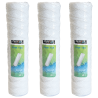 Pack luxe filtre à eau Triplex 3/4 équipé avec cartouche, vannes + 2 cartouches coton + 2 cartouches charbon