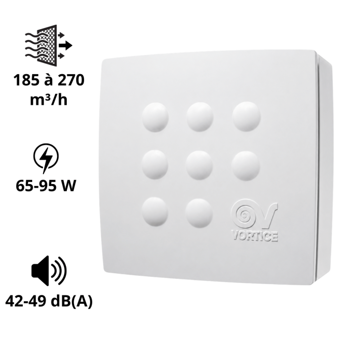 Extracteur QUADRO 60 / 85 m3/h Centrifuge à fort débit AXELAIR