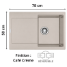 Évier 1 bac + égouttoir 80 cm Maris 611-78 Franke