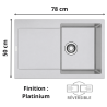 Évier 1 bac + égouttoir 80 cm Maris 611-78 Franke