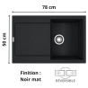 Évier 1 bac + égouttoir 80 cm Maris 611-78 Franke