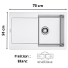 Évier 1 bac + égouttoir 80 cm Maris 611-78 Franke