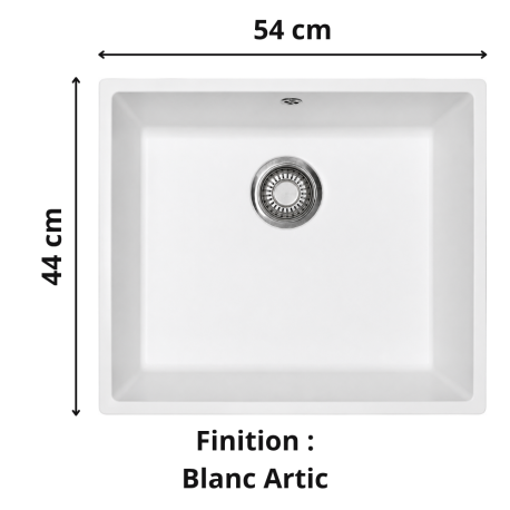 Évier sous plan 1 bac 55 cm Domus 110-50 XL Franke