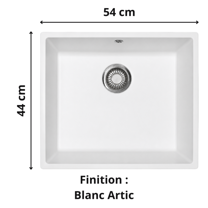 Évier sous plan 1 bac 55 cm Domus 110-50 XL Franke