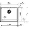 Évier sous plan 1 bac 55 cm Domus 110-50 XL Franke