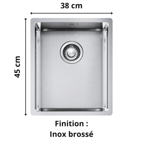 Évier sous plan 1 bac Box 40 cm BXX 110-34 FRANKE