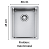 Évier sous plan 1 bac Box 40 cm BXX 110-34 FRANKE