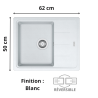 Évier 1 bac + égouttoir 60 cm Basis BFG 611-62 Franke