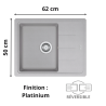 Évier 1 bac + égouttoir 60 cm Basis BFG 611-62 Franke