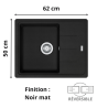 Évier 1 bac + égouttoir 60 cm Basis BFG 611-62 Franke