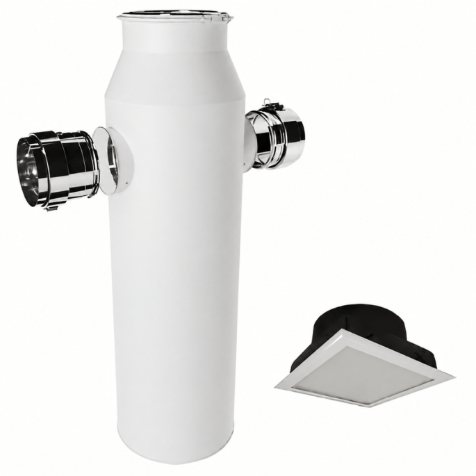Pack échangeur pour poêle à bois Inox Galva Réseau de distribution diamètre 125 Poujoulat