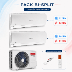 Climatisation Bisplit 1 unité extérieure DUAL 50 + 1 unité intérieures Alys Net 25 + 1 unité intérieures Alys Net 35 Ariston Climatisation Bisplit 1 unité extérieure DUAL 50 + 1 unité intérieures Alys Net 25 + 1 unité intérieures Alys Net 35 Ariston