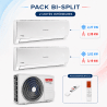Climatisation Bisplit 1 unité extérieure DUAL 50 + 1 unité intérieures Alys Net 25 + 1 unité intérieures Alys Net 35 Ariston