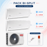 Climatisation Bi-split 1 unité extérieure DUAL 50 + 2 unités intérieures Alys Net 25 Ariston